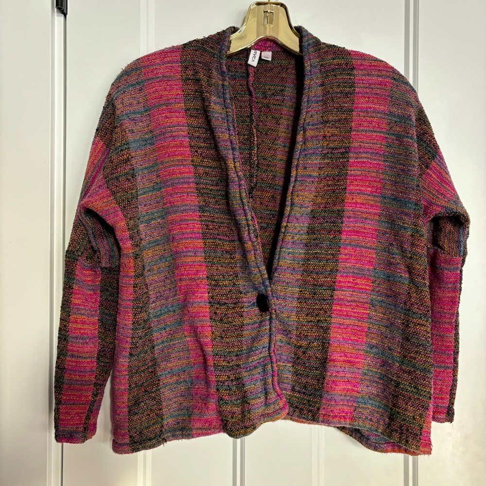 RVCA - Hippie Boho Knit One Button Sweater Cardigan - MEDIUM